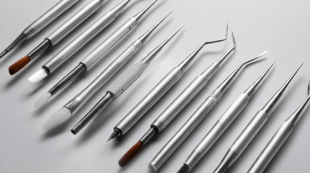 Essential tools and brushes for micro-detailing