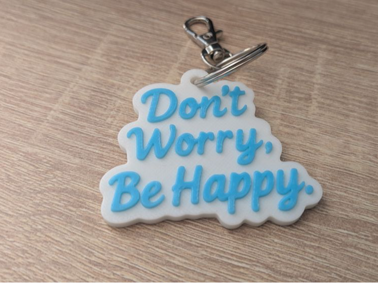 Keychain “Don’t worry, be happy”