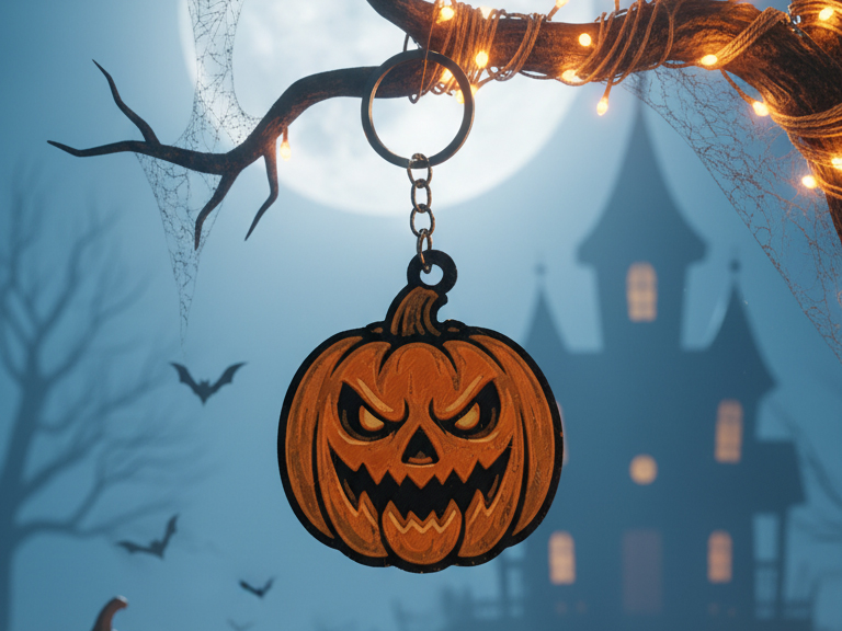 Halloween Pumpkin Keychain