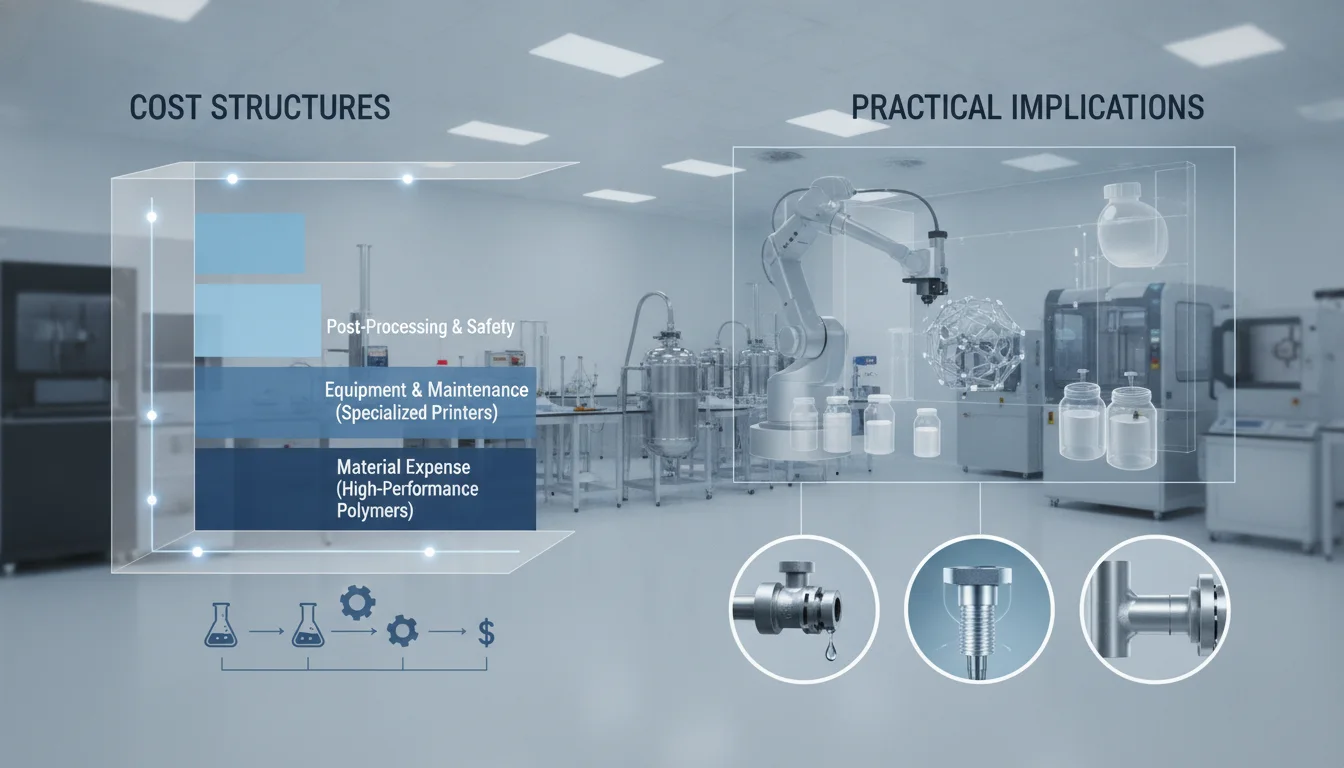 Cost structures and practical implications in chemical resistant 3D printing