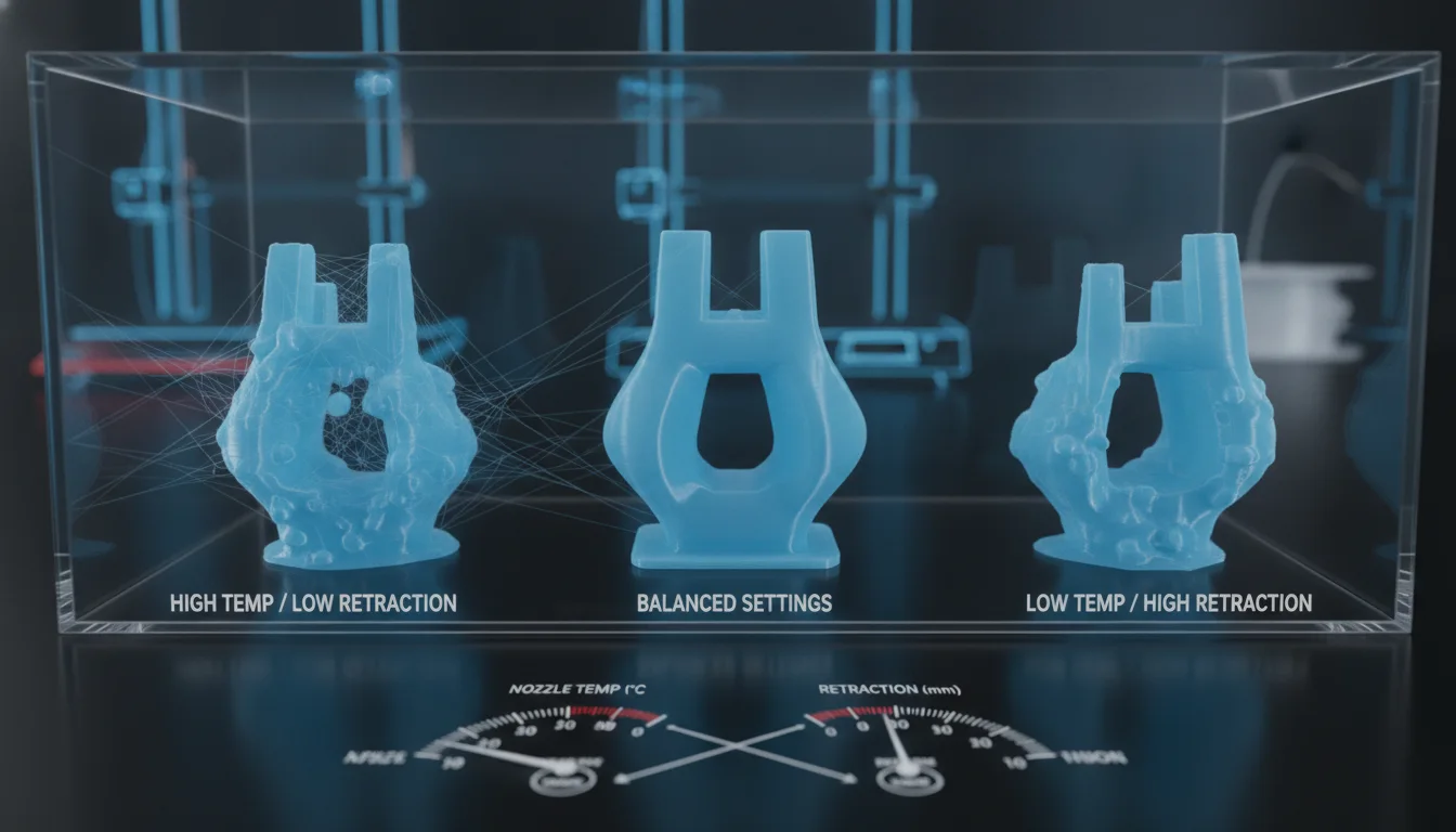 Eliminating stringing and blobs: How nozzle temperature and retraction intertwine in 3D printing